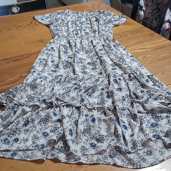 TALBOTS Womens SMALL Dress FLORAL LONG Used Preowned Cocktail Party Flowers - Picture 2 of 7